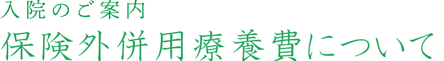 保険外併用療養費について